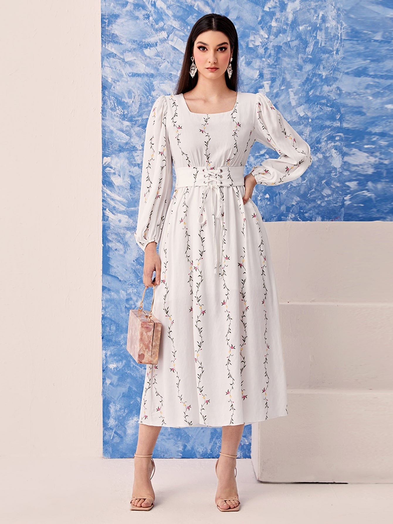 WesternStitch  white printed tranding maxi dress WesternStitch WesternStitch  white printed tranding maxi dress WesternStitch