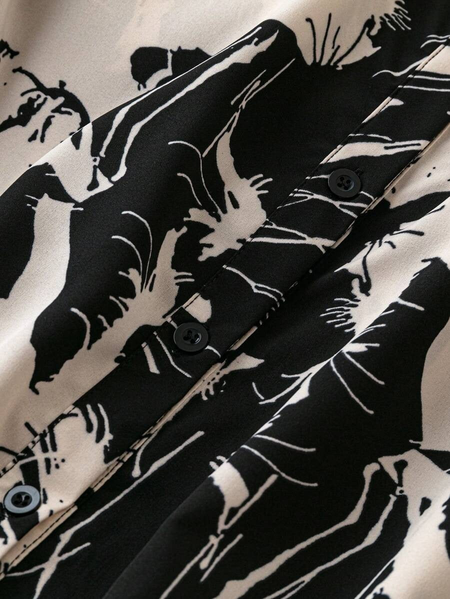 WesternStitch Graphic Print Roll Tab Sleeve Shirt Dress WesternStitch WesternStitch Graphic Print Roll Tab Sleeve Shirt Dress WesternStitch