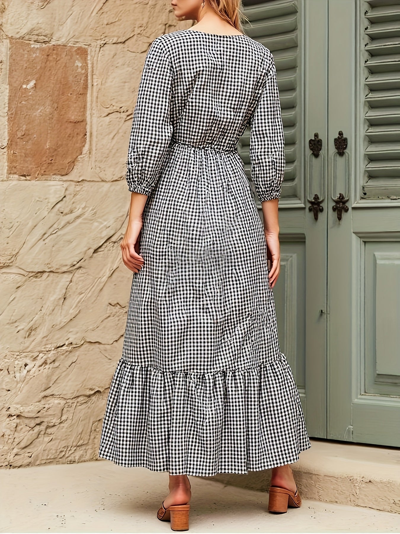 WesternStitch black and white gingham maxi dress WesternStitch WesternStitch black and white gingham maxi dress WesternStitch