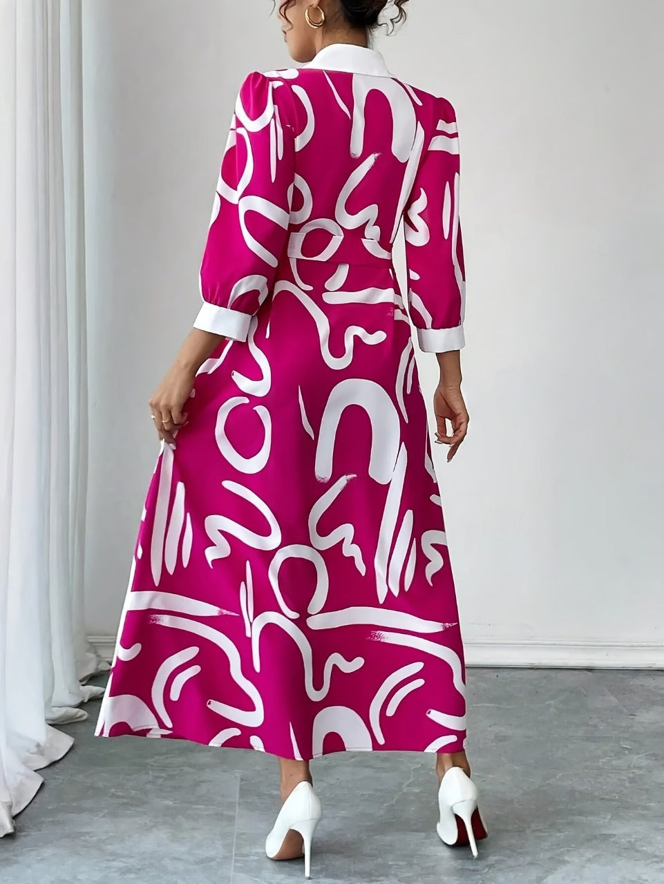 WesternStitch Pink Pop Art Shirt Dress WesternStitch WesternStitch Pink Pop Art Shirt Dress WesternStitch