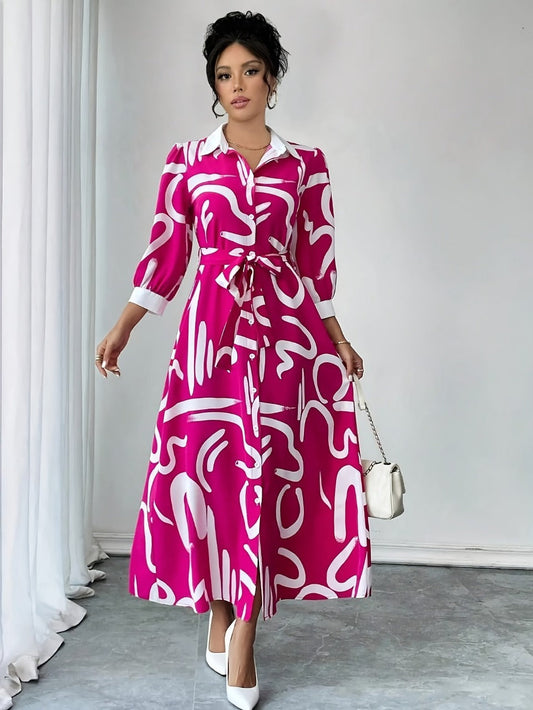 WesternStitch Pink Pop Art Shirt Dress WesternStitch