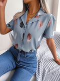 WesternStitch Feather Print Light Blue Shirt WesternStitch WesternStitch Feather Print Light Blue Shirt WesternStitch