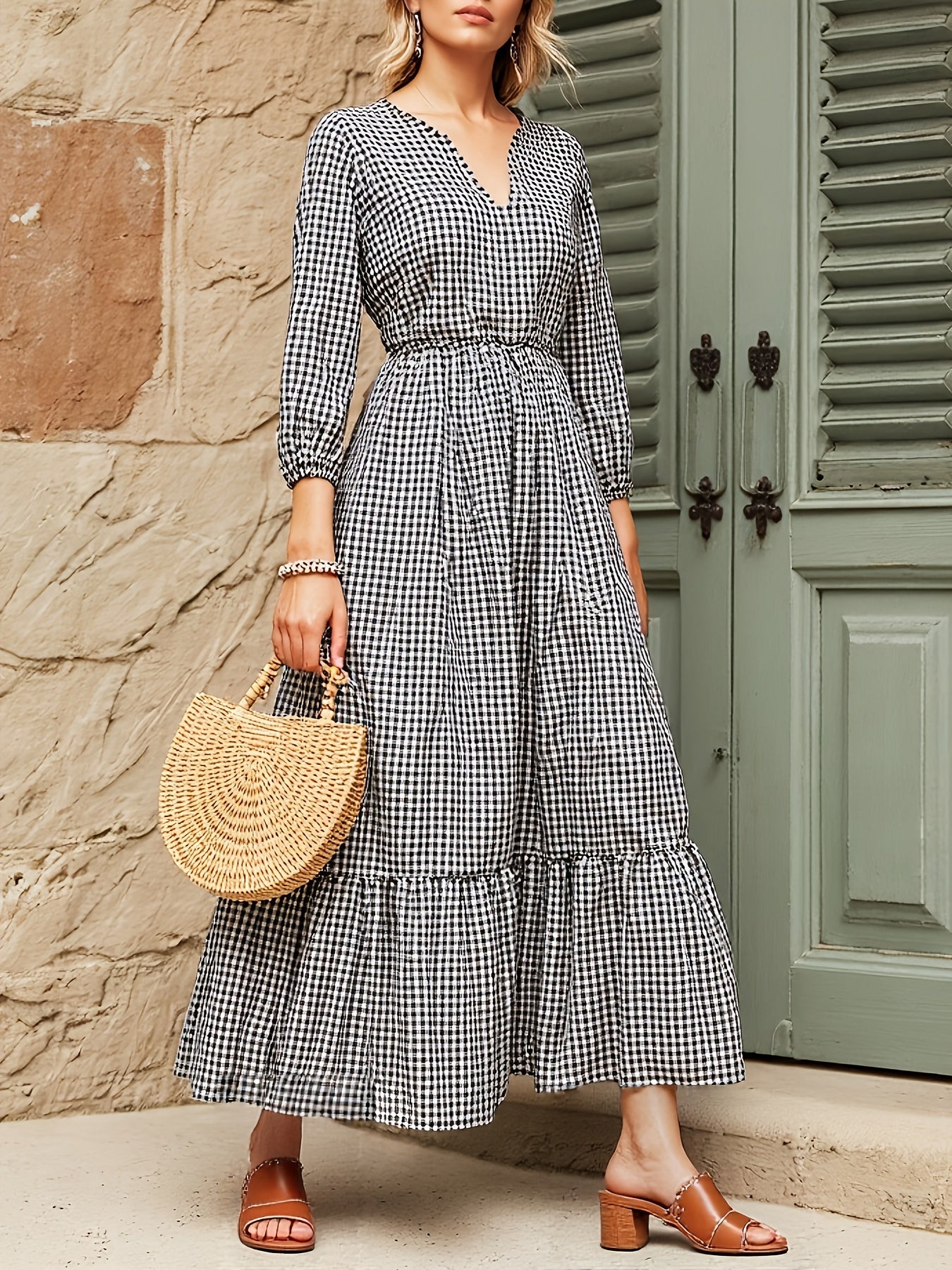 WesternStitch black and white gingham maxi dress WesternStitch WesternStitch black and white gingham maxi dress WesternStitch