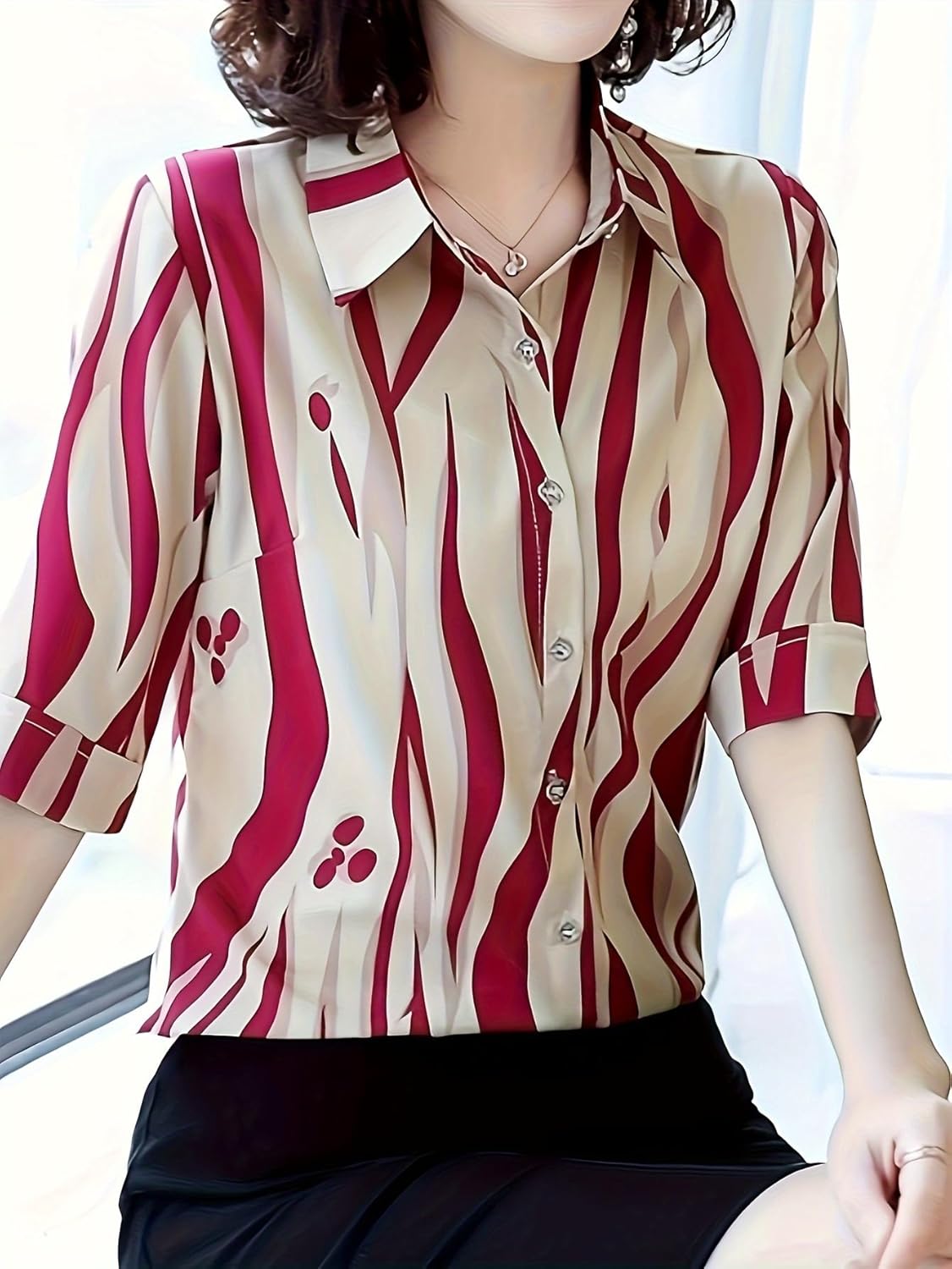 Designer Women's Printed Rayon Shirt Top WesternStitch Designer Women's Printed Rayon Shirt Top WesternStitch