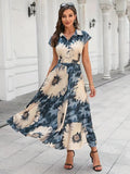 WesternStitch Cotton Fit and Flare Printed Cap Sleeve Coller-Neck Casual Maxi Dress WesternStitch WesternStitch Cotton Fit and Flare Printed Cap Sleeve Coller-Neck Casual Maxi Dress WesternStitch