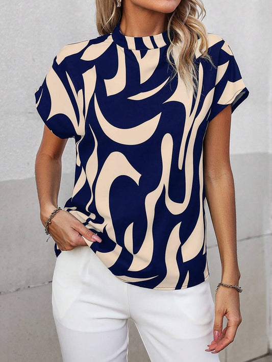 WesternStitch Geometric Half Sleeve Printed Top WesternStitch