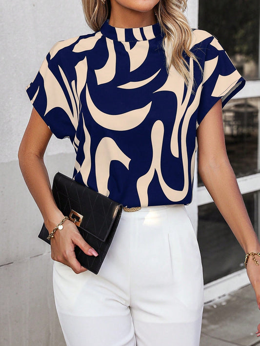 WesternStitch Geometric Half Sleeve Printed Top WesternStitch