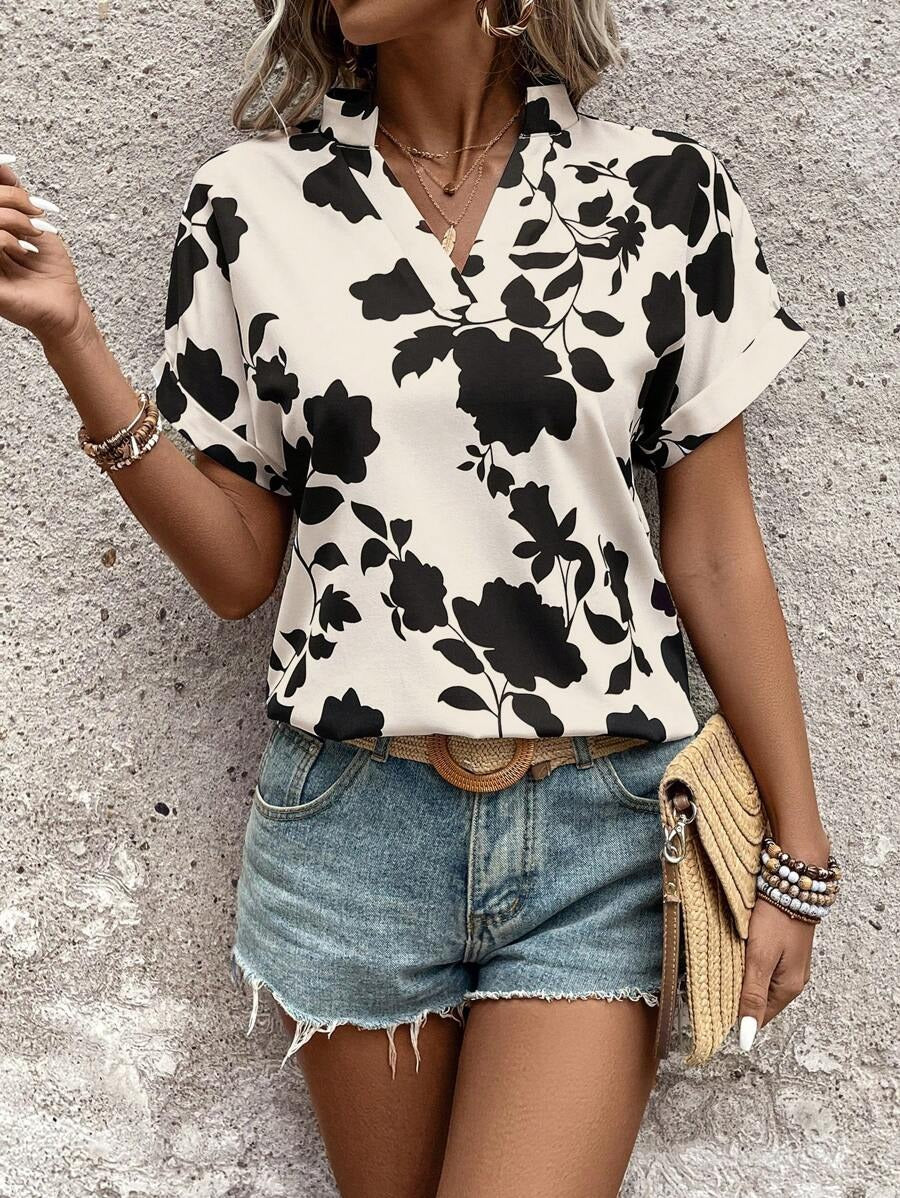 WesternStitch Half Sleeve Floral Print Top WesternStitch