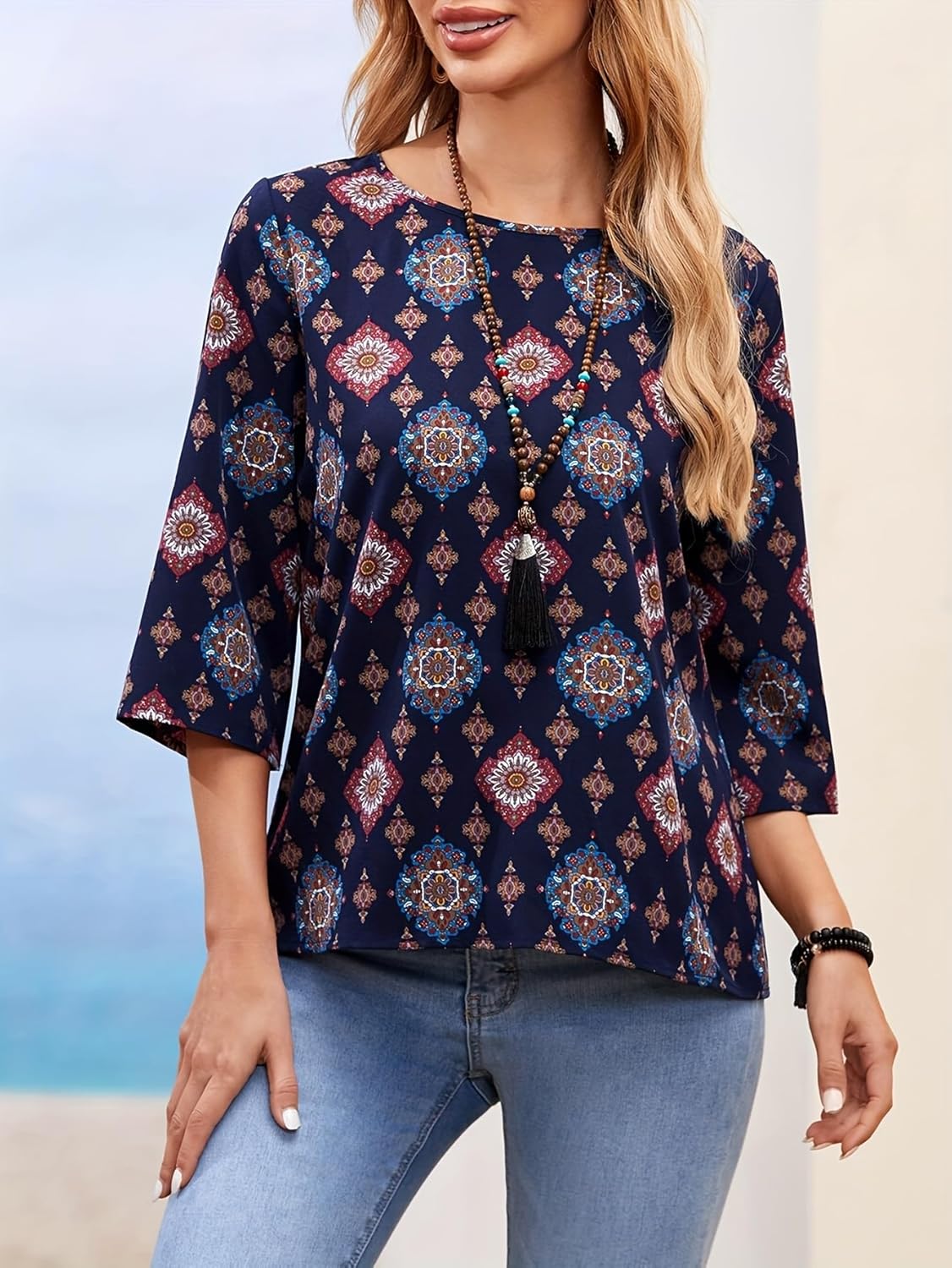 Women's Printed Rayon Shirt Top for Women WesternStitch